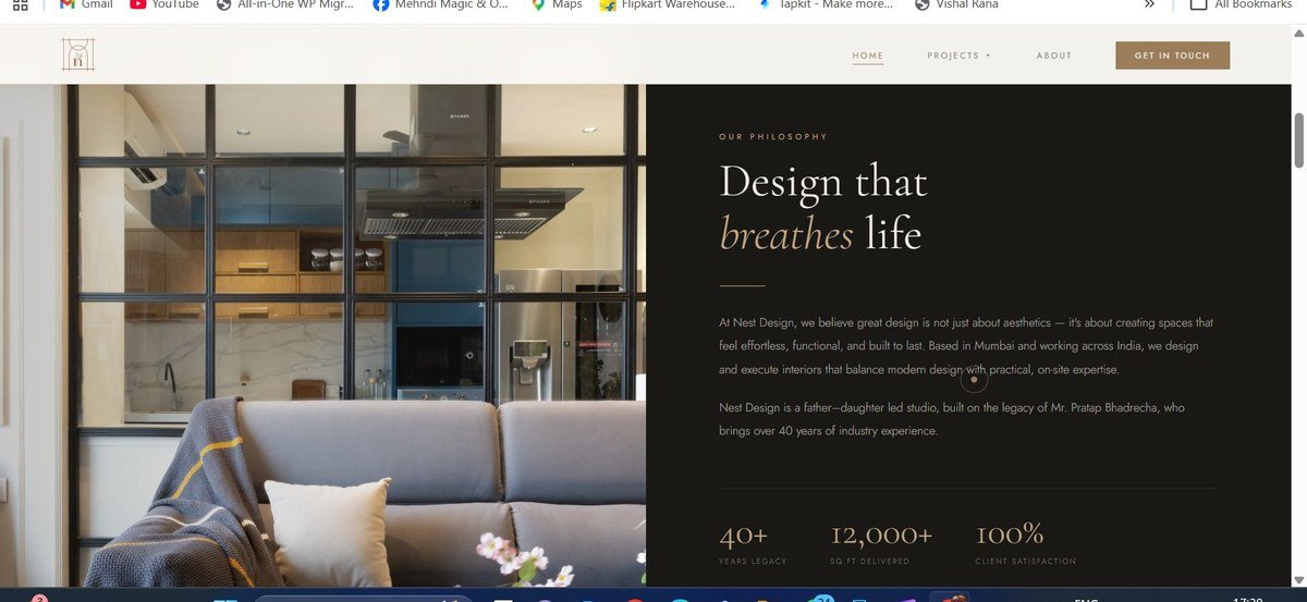 Nest Design website